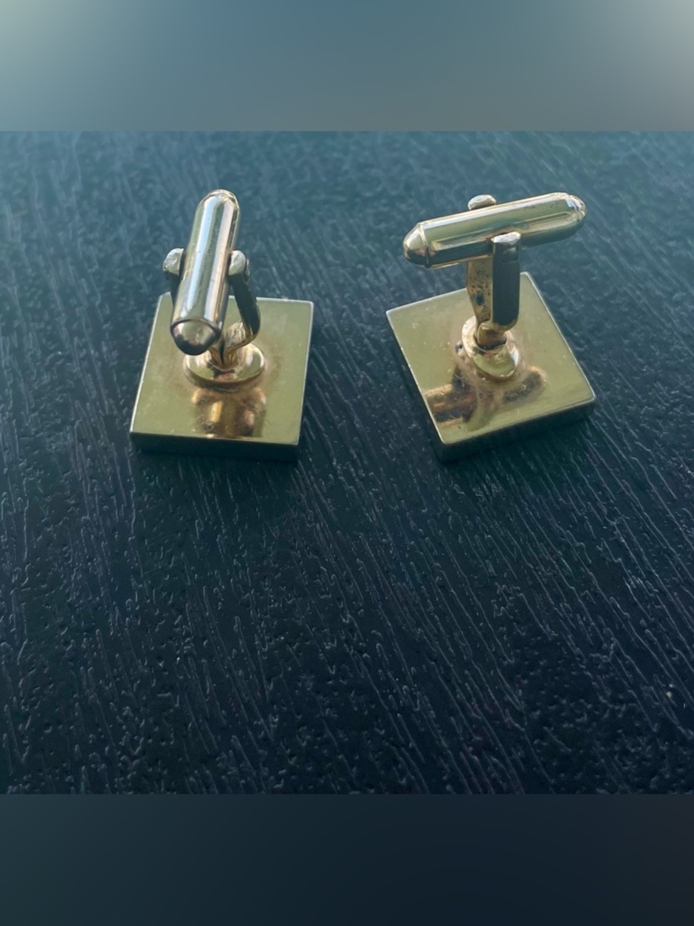 Swank Gold Brushed Square Cufflinks - Picture 6 of 6